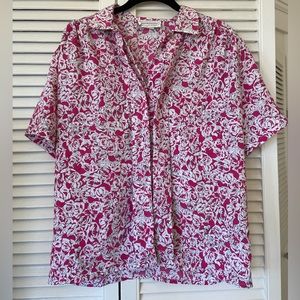 Vintage Impressions of California Pink Floral Short Sleeve Shirt - Size 10/M